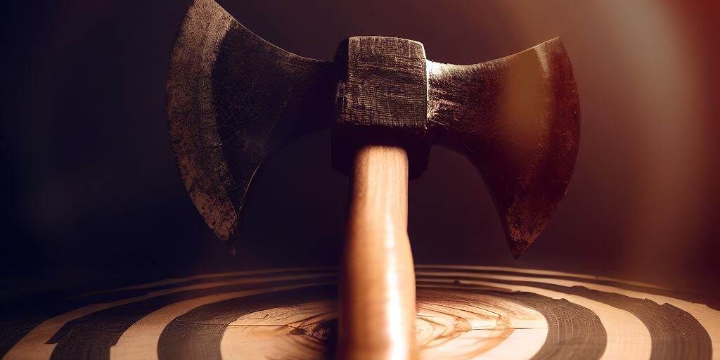 Double hache sur une cible Double hache sur une cible